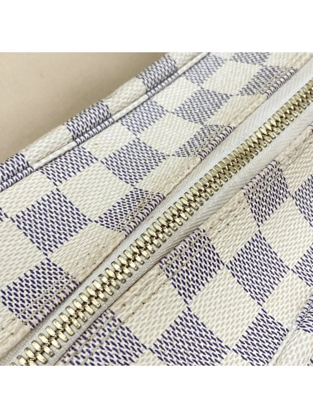 Louis Vuitton Shoulder Bag Damier Azur Naviglio White